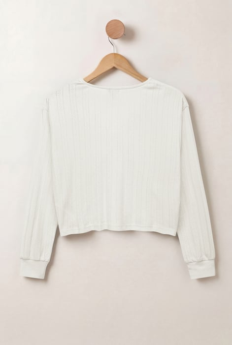 White Twisted Front Pin Tuck Jersey Cropped Top