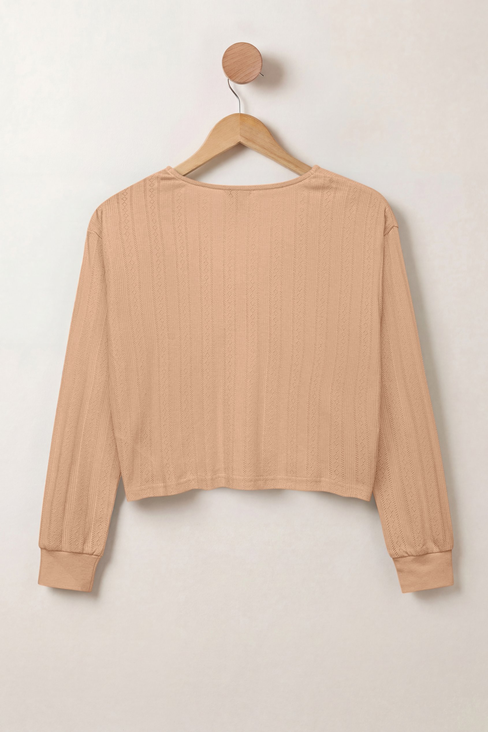 Twisted Front Pin Tuck Jersey Cropped Top