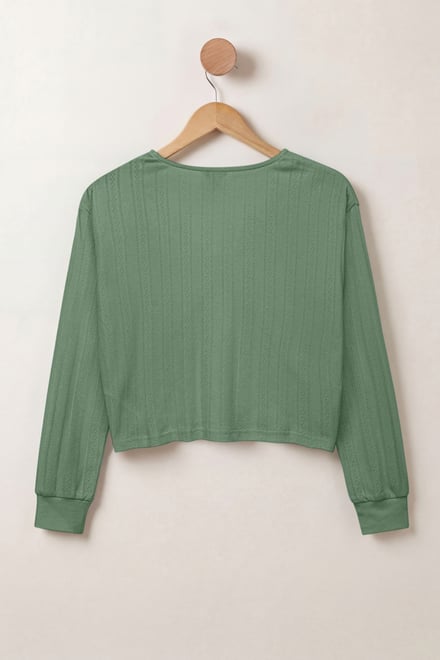 Twisted Front Pin Tuck Jersey Cropped Top