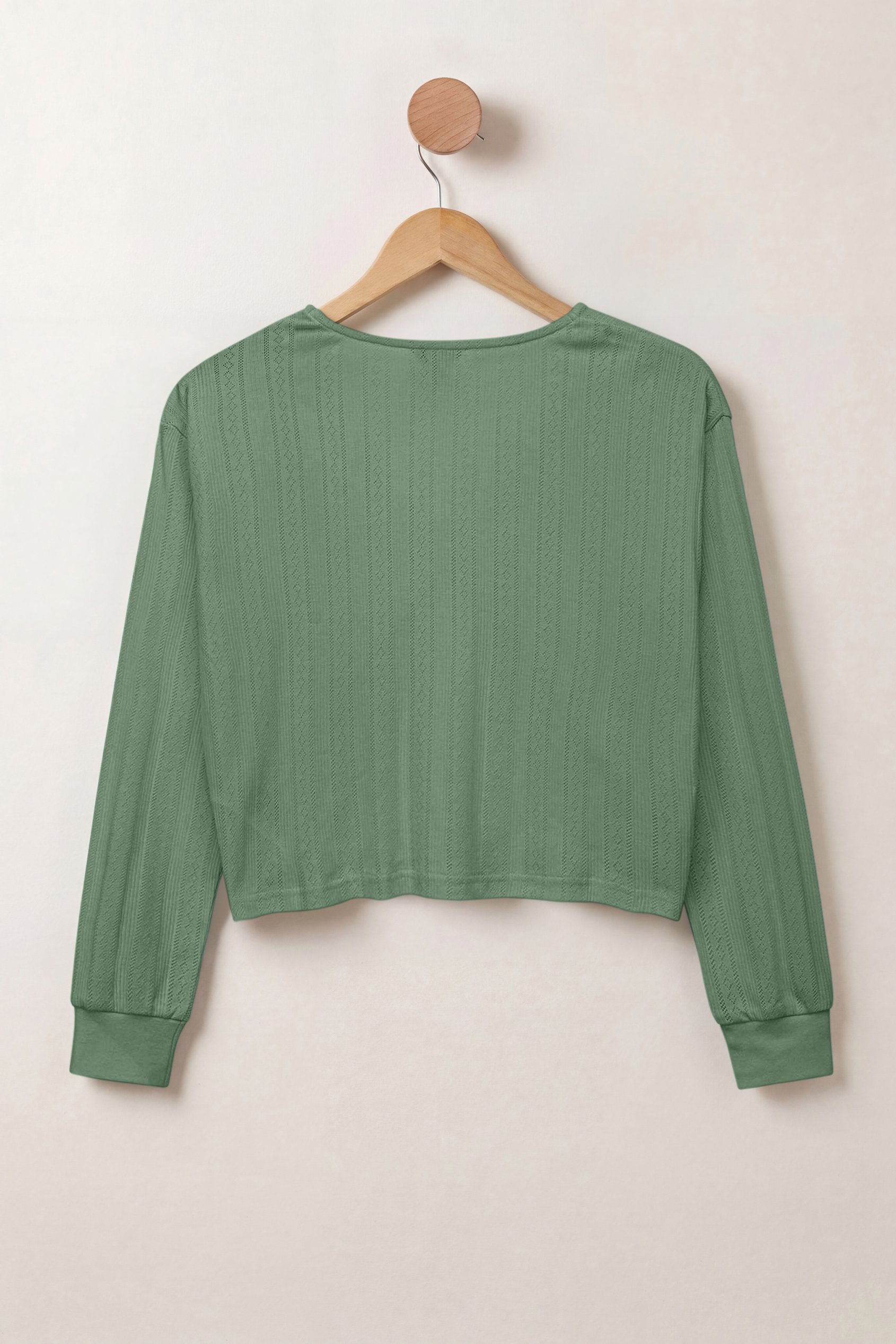Twisted Front Pin Tuck Jersey Cropped Top