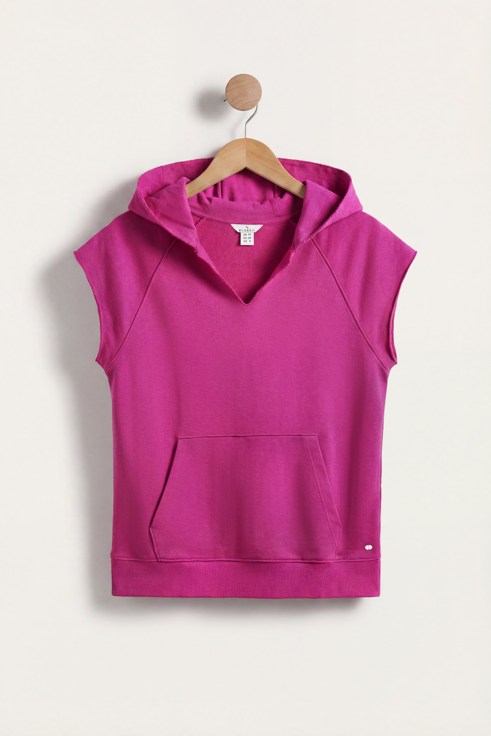 Sleeveless Raw Edge Hoodie