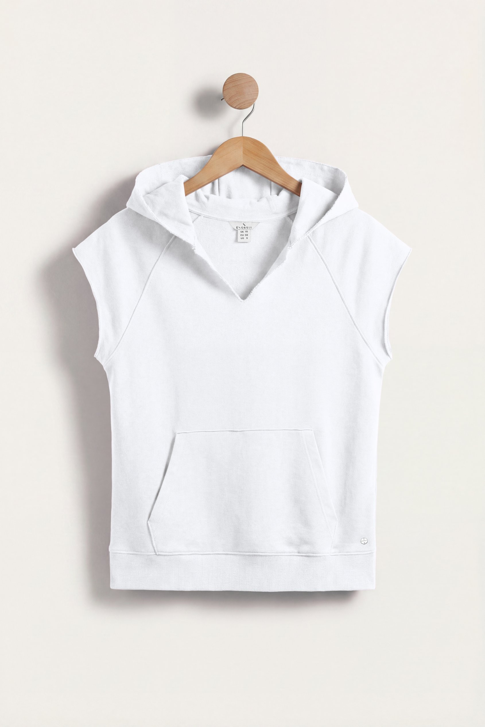 Sleeveless Raw Edge Hoodie