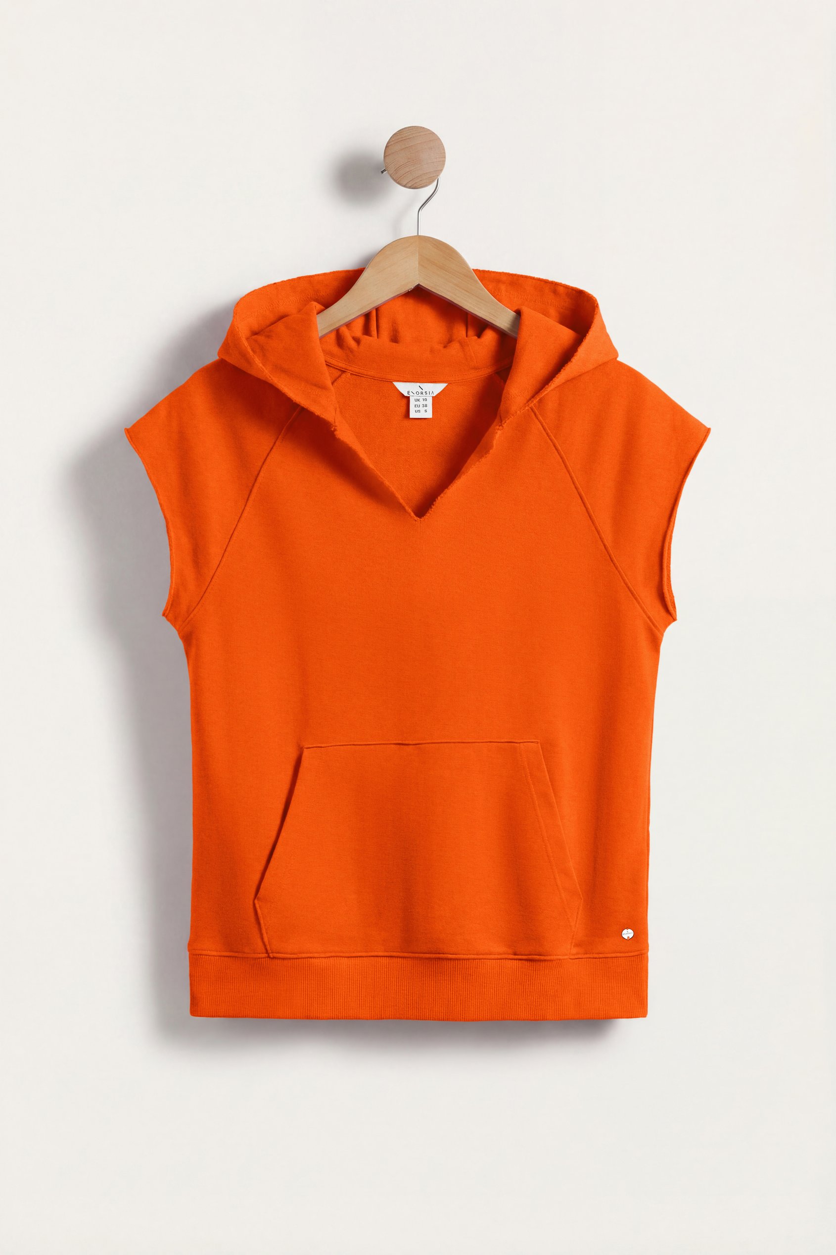 Sleeveless Raw Edge Hoodie