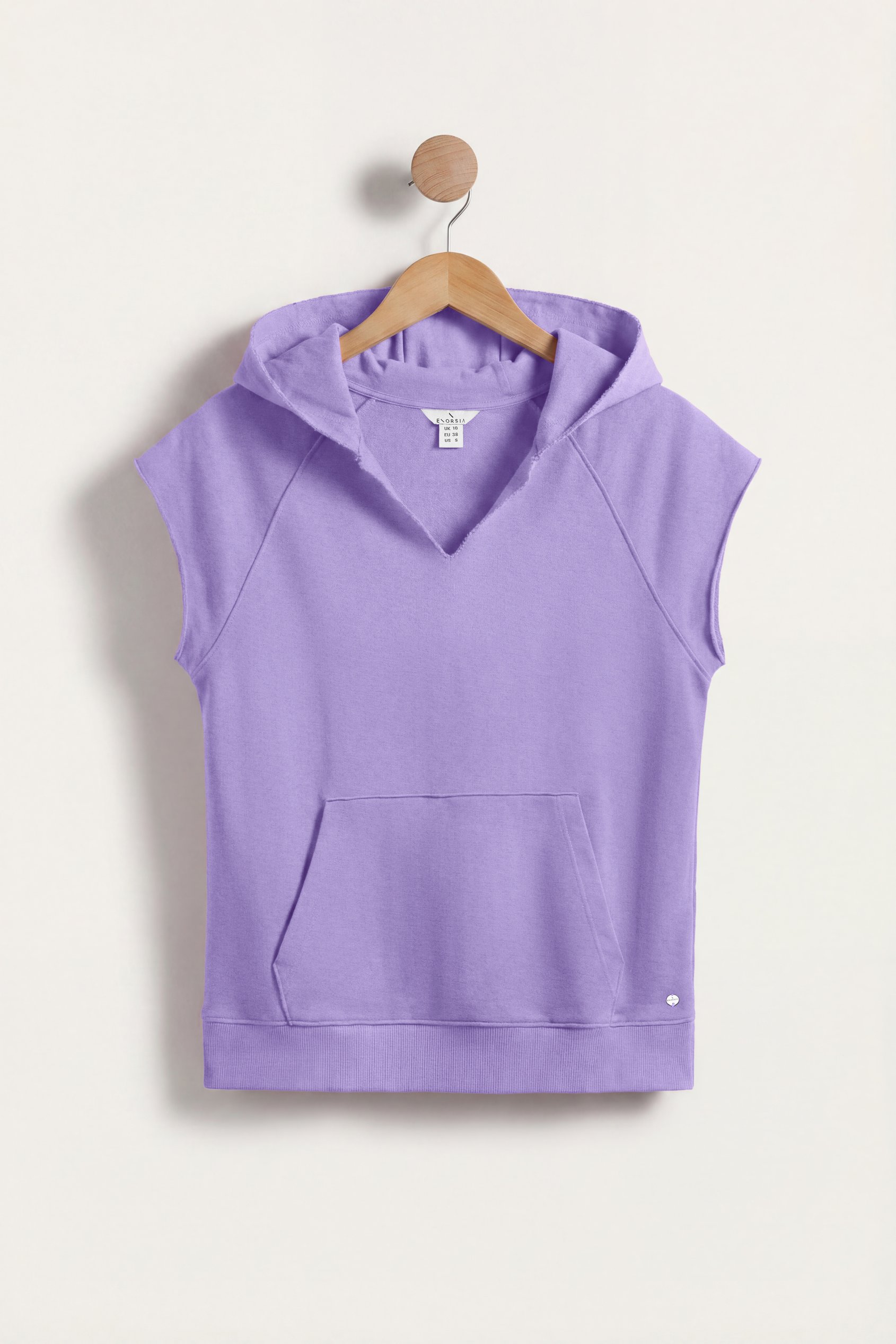 Sleeveless Raw Edge Hoodie