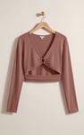 O-Ring Cut Out V-Neck Long Sleeves Top