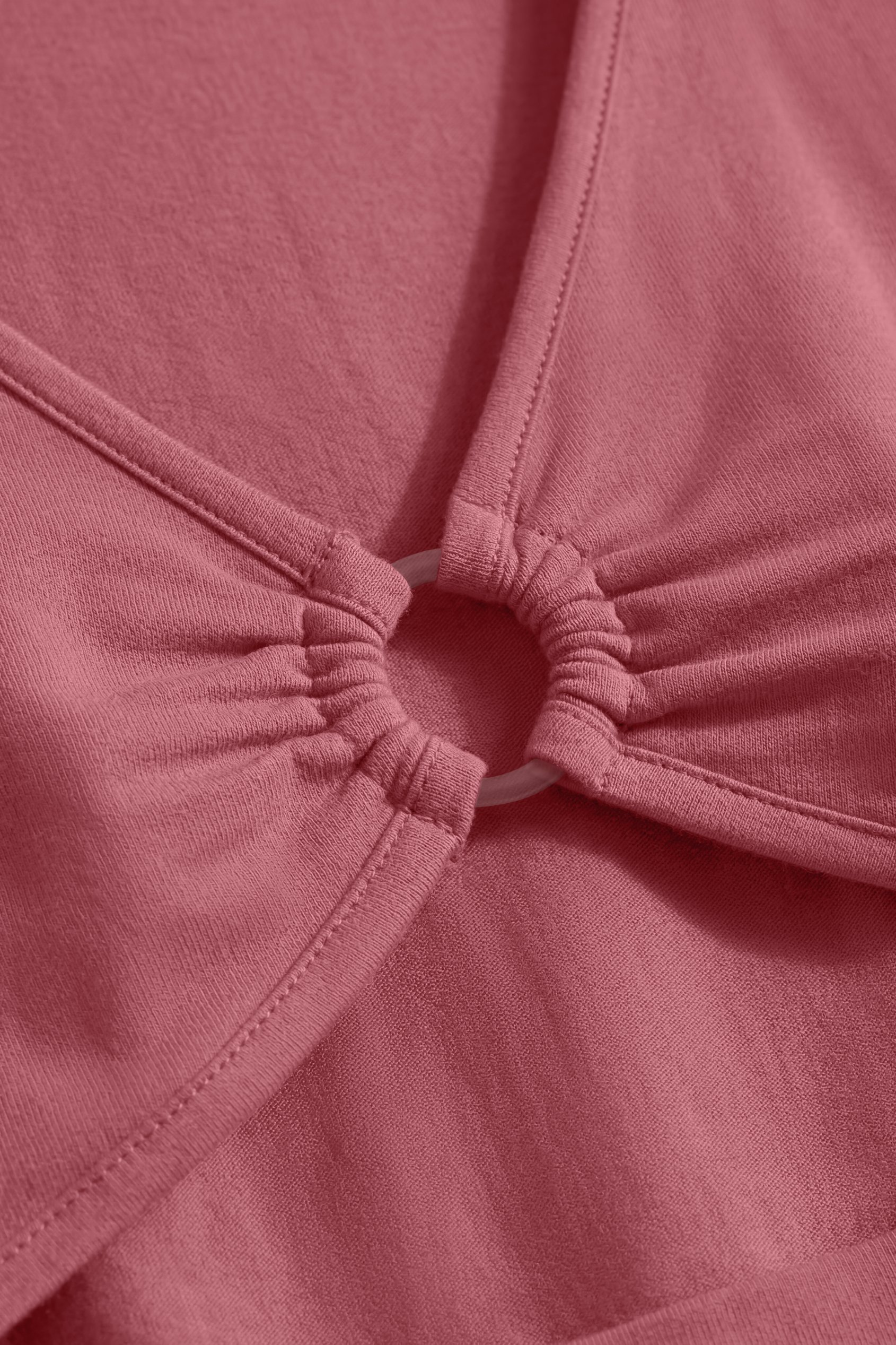 O-Ring Cut Out V-Neck Long Sleeves Top