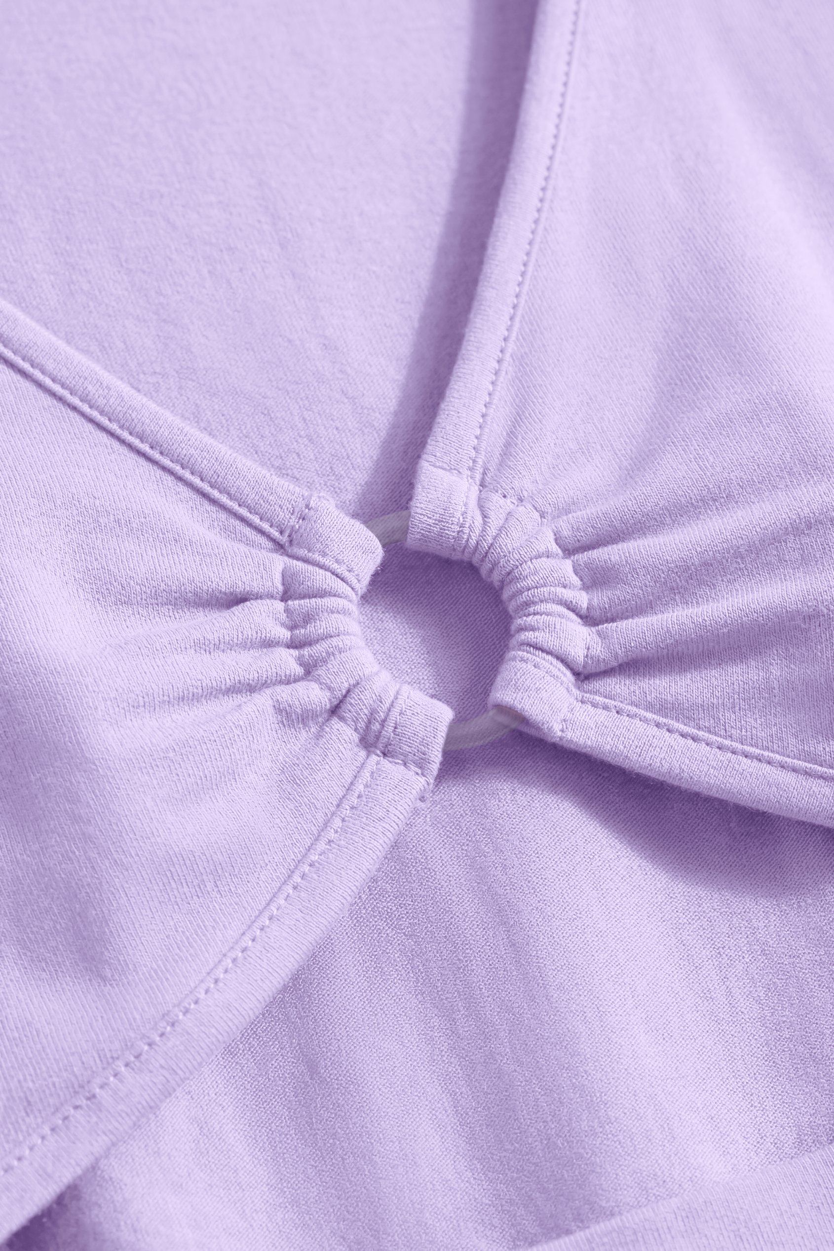 O-Ring Cut Out V-Neck Long Sleeves Top