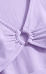 O-Ring Cut Out V-Neck Long Sleeves Top