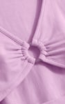 O-Ring Cut Out V-Neck Long Sleeves Top