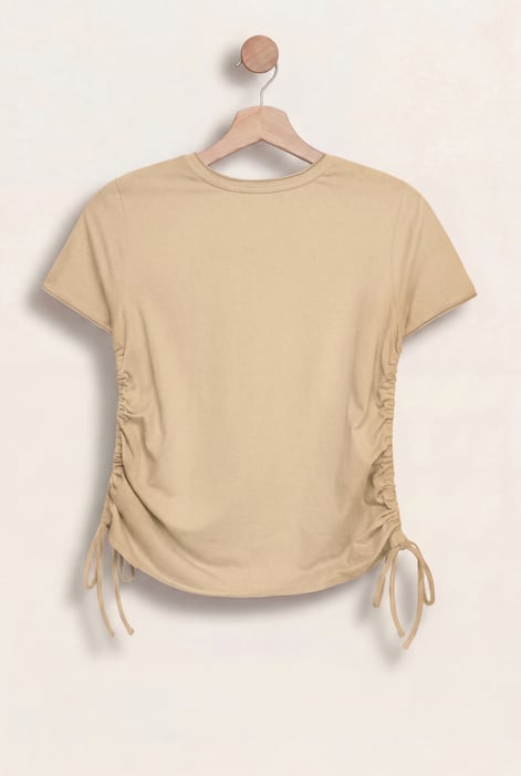 Orange Ruched Side Seam T-Shirt