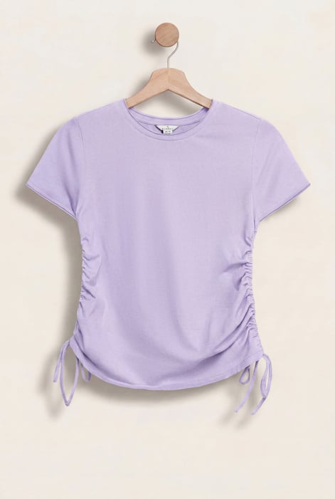 Orange Ruched Side Seam T-Shirt