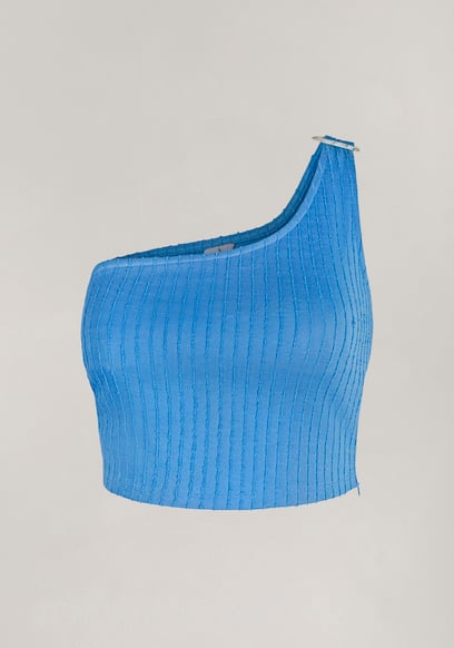 One Shoulder Crop Vest Top