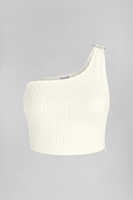 One Shoulder Crop Vest Top