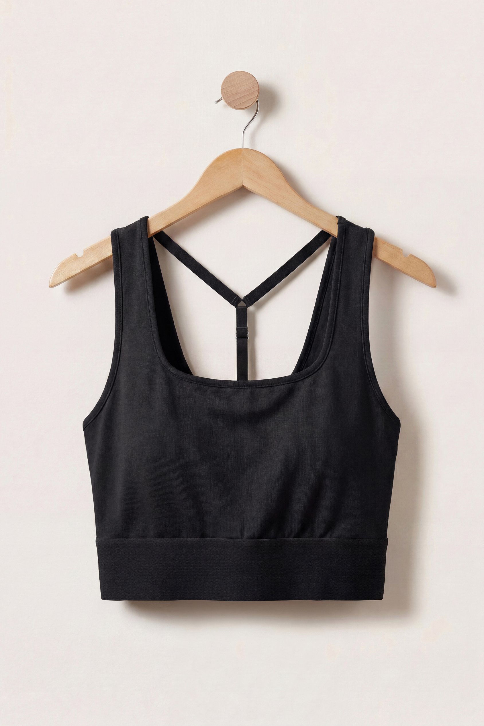 Enorsia Women's Black Y-Back Cropped Vest Top - Uk 18
