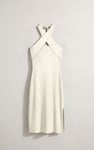 Crisscross Halter Rib Dress with Open Back