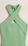 Crisscross Halter Rib Dress with Open Back