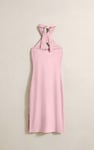 Crisscross Halter Rib Dress with Open Back