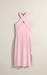 Crisscross Halter Rib Dress with Open Back