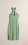 Crisscross Halter Rib Dress with Open Back