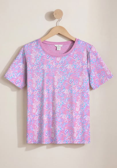 Crayon Leaf Printed T-Shirt