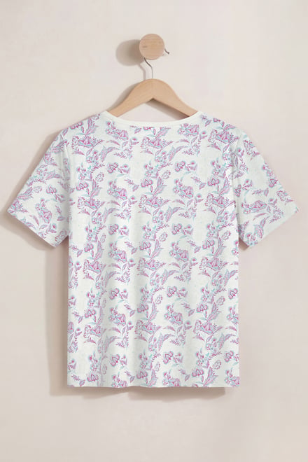 Crayon Leaf Printed T-Shirt
