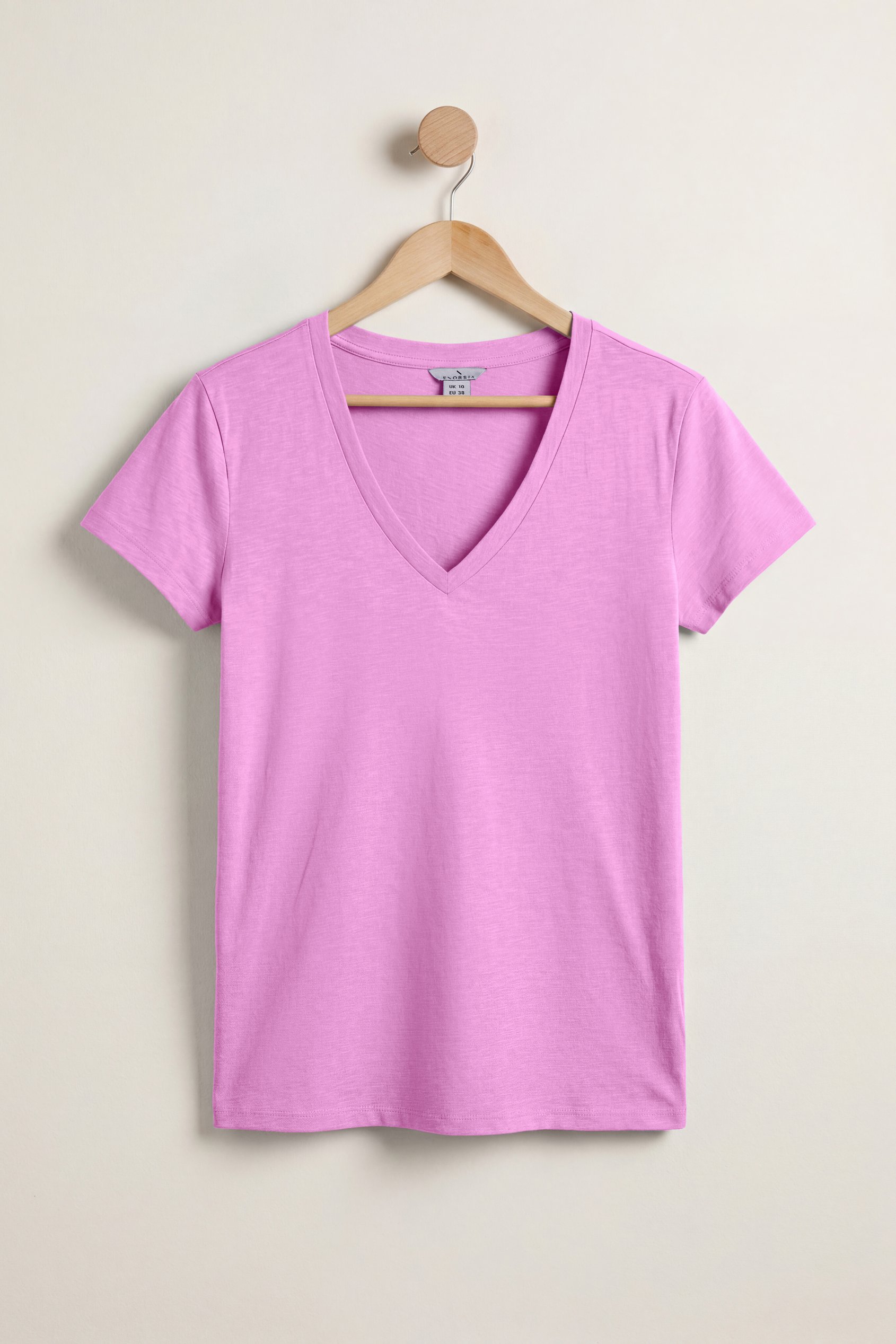 V-Neck Short Sleeve Slub T-Shirt