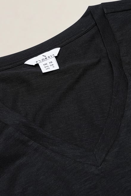 V-Neck Short Sleeve Slub T-Shirt
