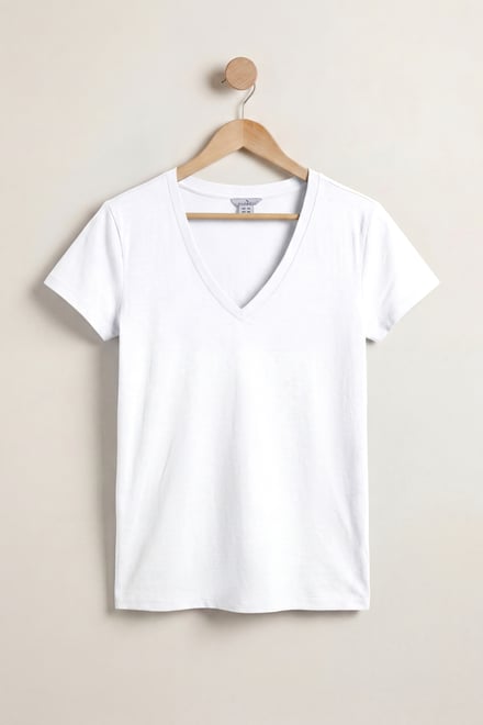 V-Neck Short Sleeve Slub T-Shirt