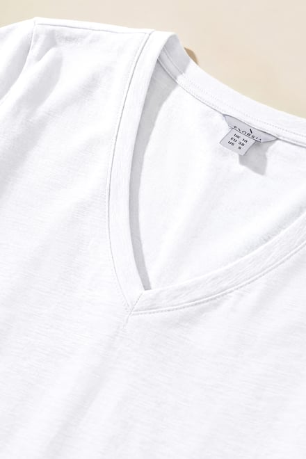 V-Neck Short Sleeve Slub T-Shirt
