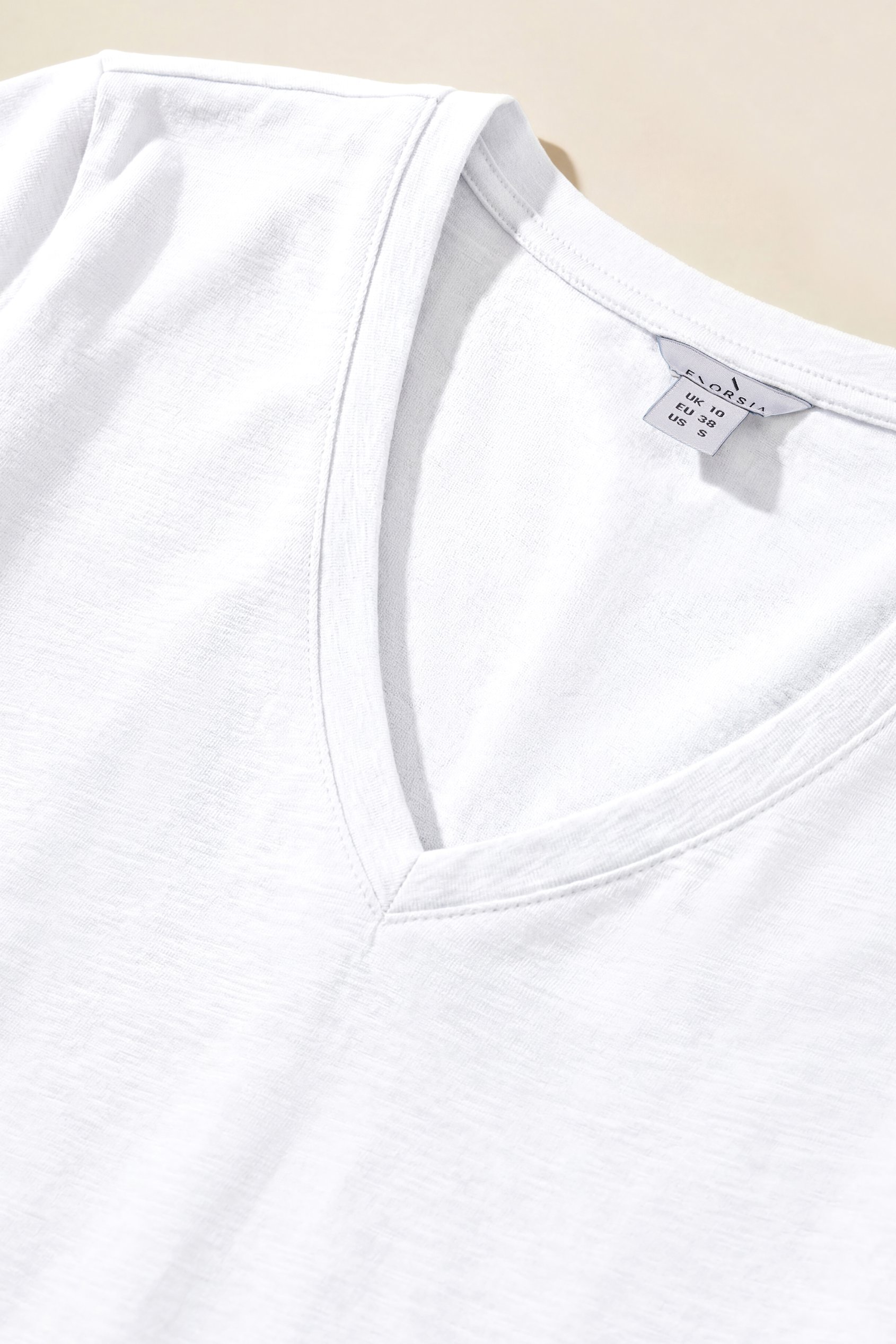 V-Neck Short Sleeve Slub T-Shirt