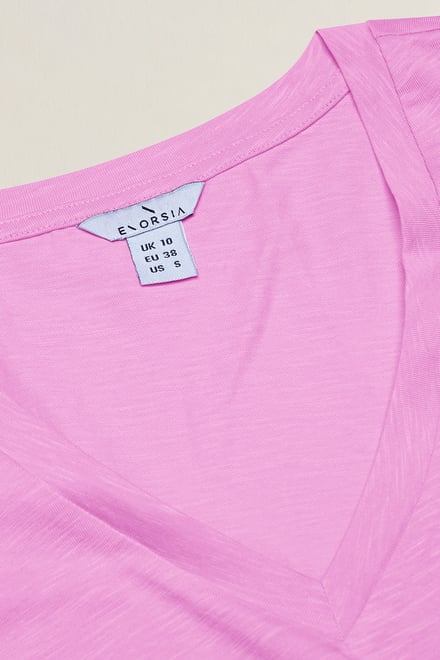V-Neck Short Sleeve Slub T-Shirt