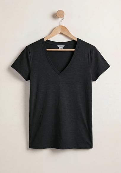 V-Neck Short Sleeve Slub T-Shirt