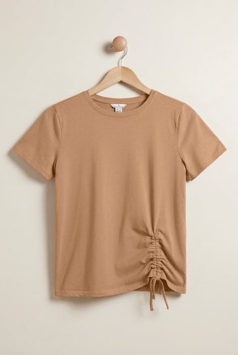Off-white Ruched Front T-Shirt