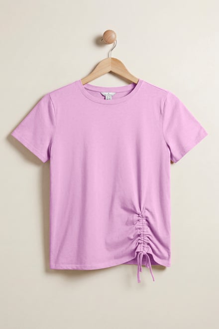 Women’s Pure Cotton Regular Fit Ruched T-Shirt | Enorsia