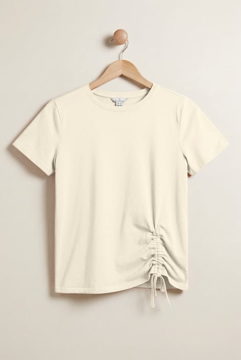 Off-white Ruched Front T-Shirt