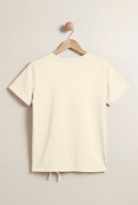 Off-white Ruched Front T-Shirt