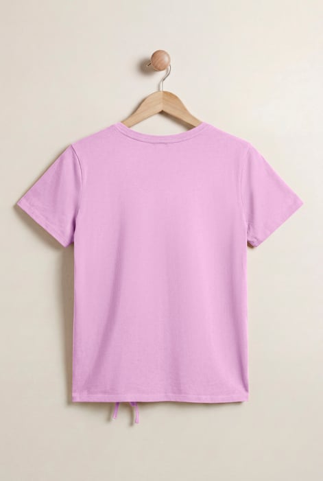 Pink Ruched Front T-Shirt
