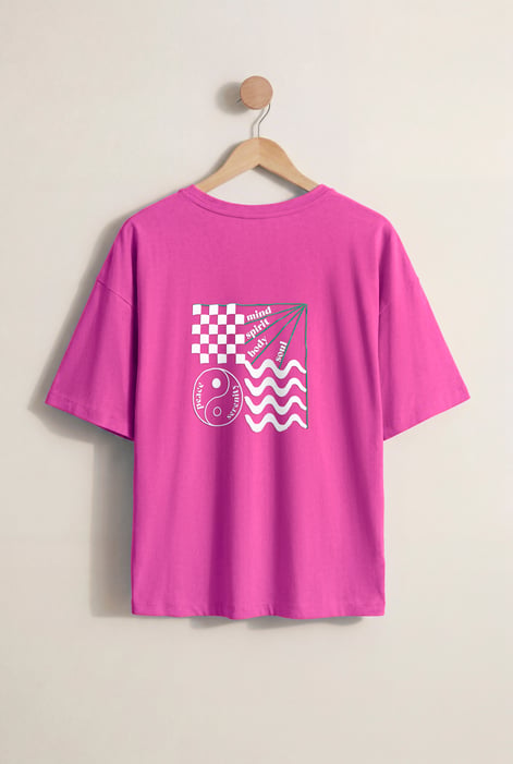 Women’s Pink Graphic Relaxed Fit T-Shirt | Enorsia