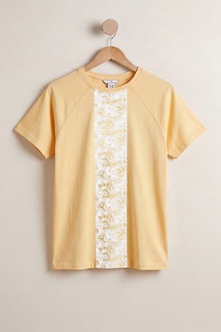 Patch Print Short Sleeve Raglan T-shirts