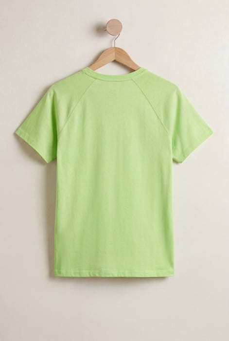 Green Patch Print Short Sleeve Raglan T-shirts