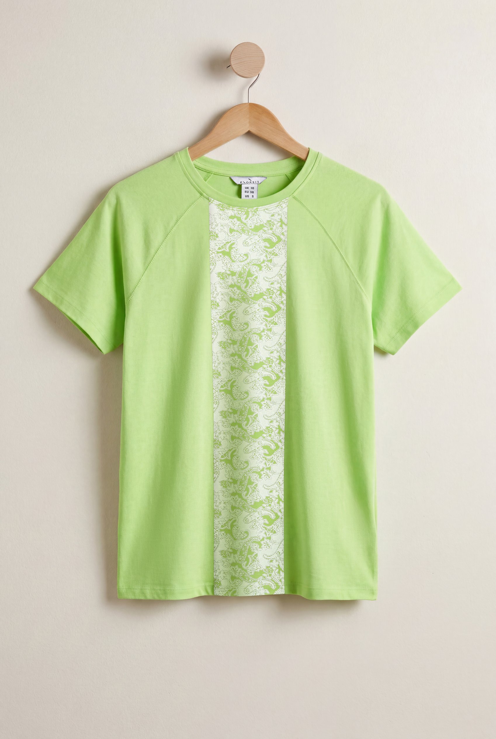 Enorsia Women's Green Cotton Short Sleeve T-Shirt - Uk 14