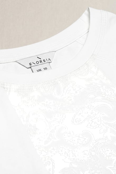 Patch Print Short Sleeve Raglan T-shirts