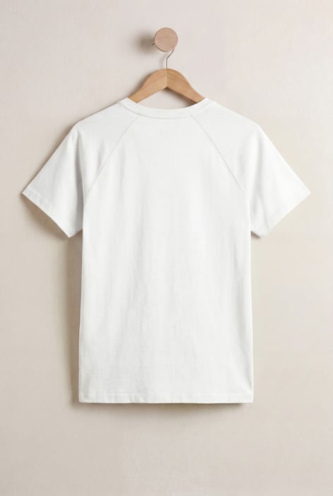 White Patch Print Short Sleeve Raglan T-shirts