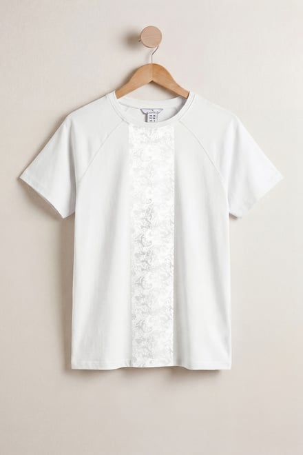 Patch Print Short Sleeve Raglan T-shirts