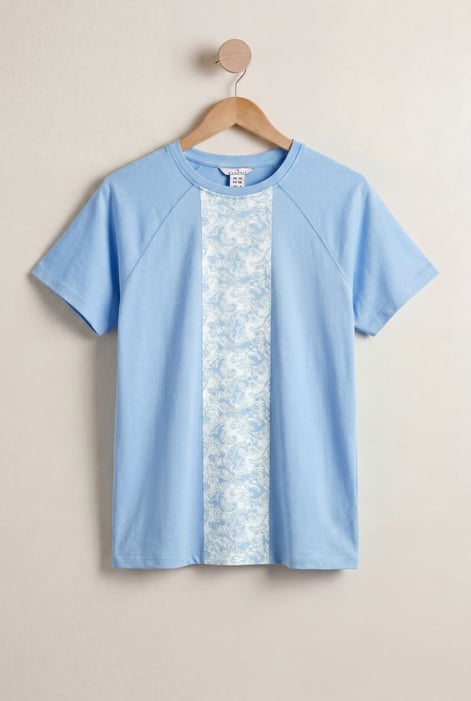 Green Patch Print Short Sleeve Raglan T-shirts
