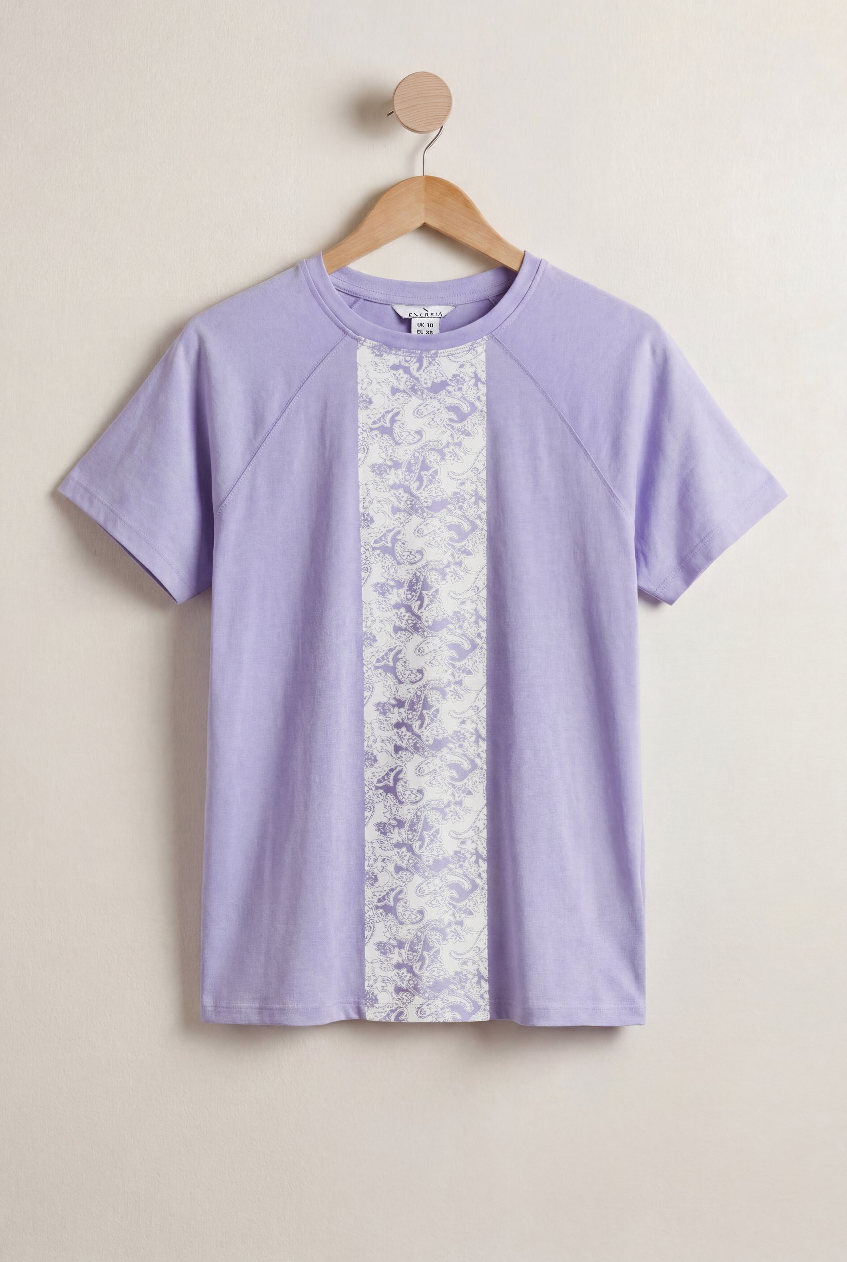 Enorsia Women's Purple Cotton Short Sleeve T-Shirt - Uk 10