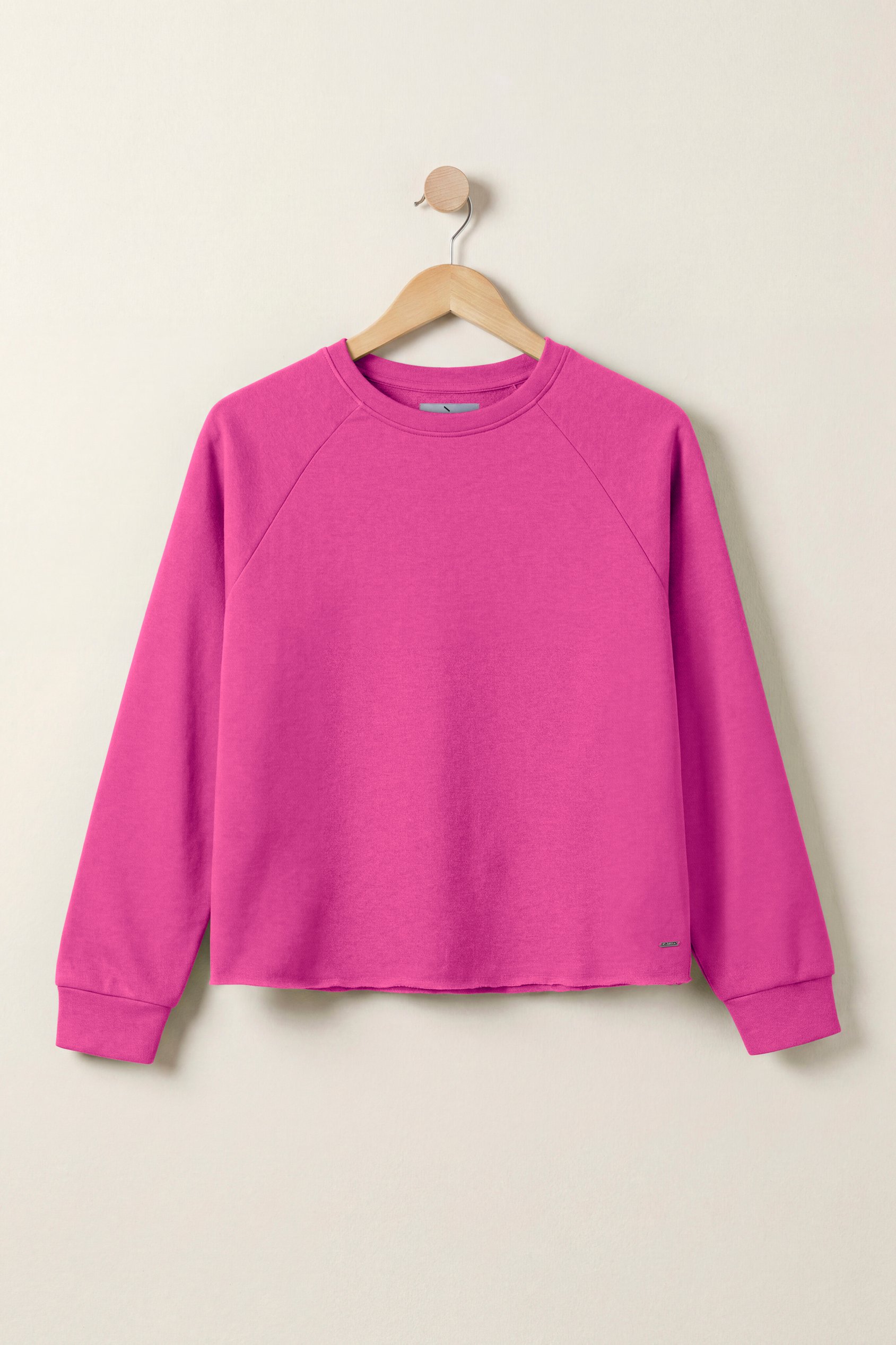 Enorsia Women's Pink Raw Edge Sweatshirt - Uk 12