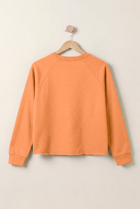 Orange Raw Edge Sweatshirt
