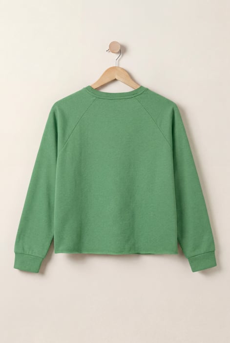 Green Raw Edge Sweatshirt