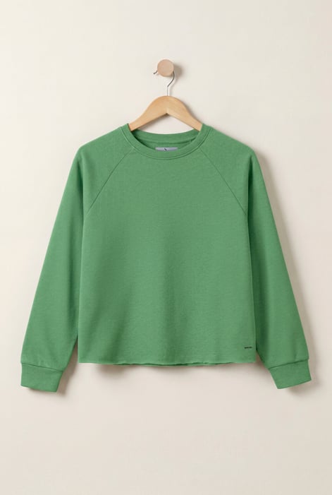 Green Raw Edge Sweatshirt